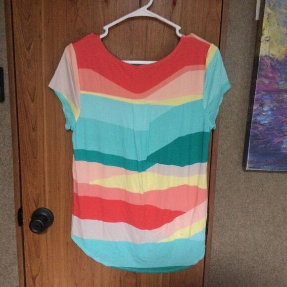 SALE. BUY 2/$30. NWOT. Alfani Brand Women’s M Striped S/S Top - Picture 4 of 5